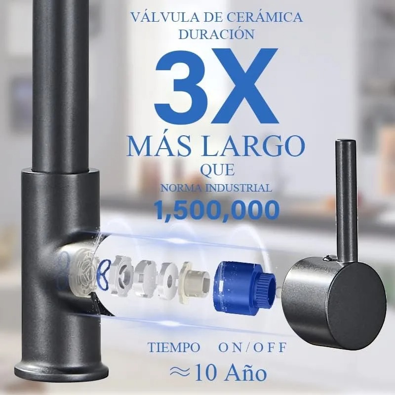 Grifo Mezclador Flexible Para Fregadero De Cocina,negro Mate