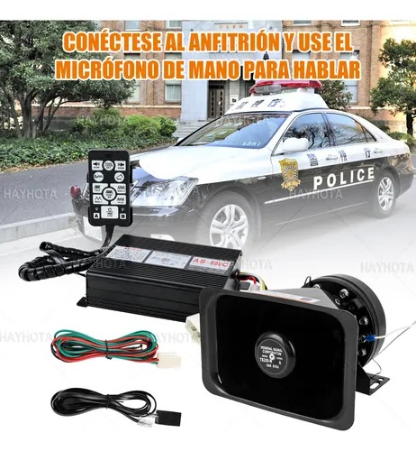 Sirena 27 Tonos Policía Pato Patrulla 200w Altavoz Anfitrión