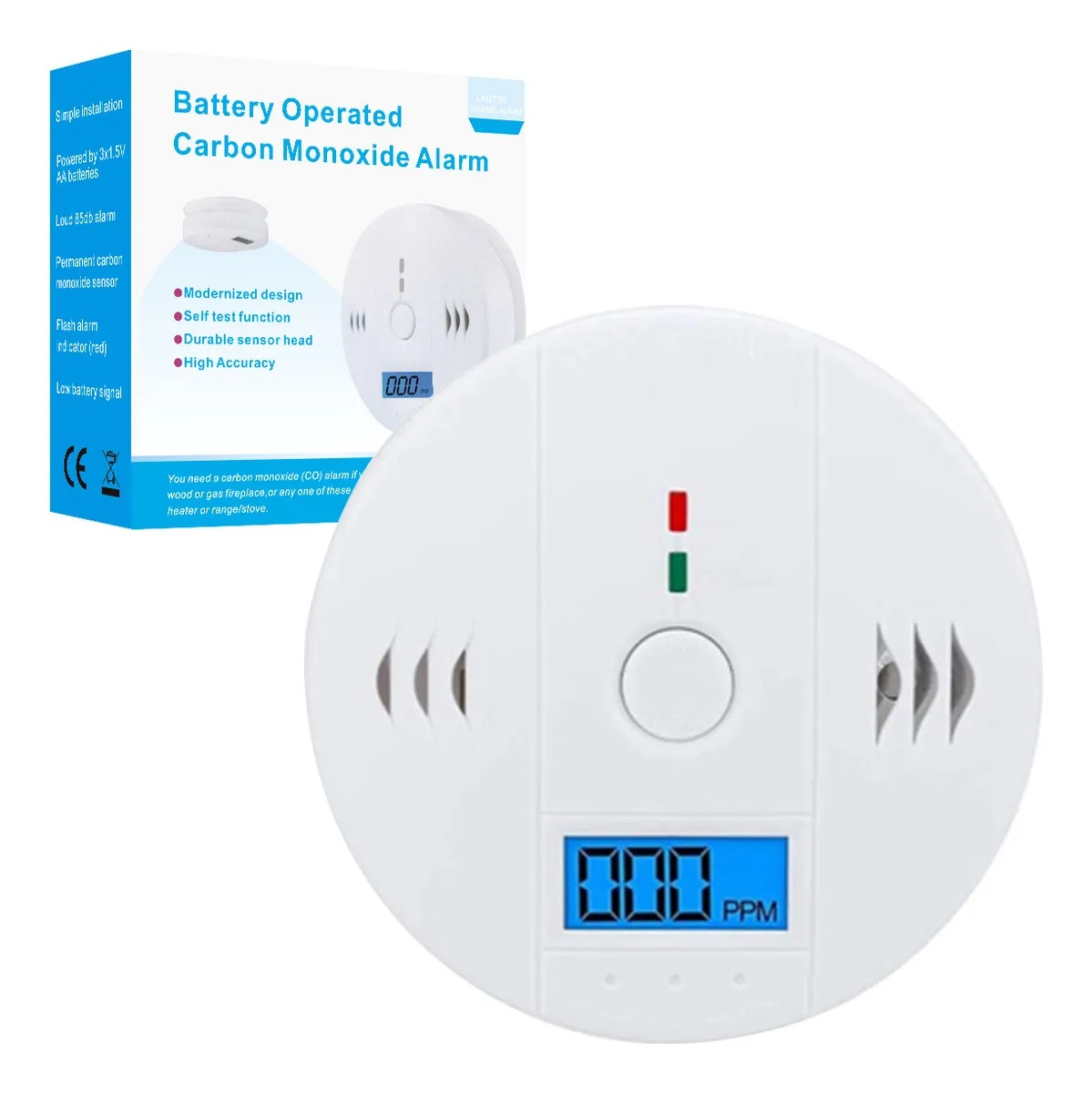 Detector Humo Inalámbrico Y Monoxido Casa Oficina Con Alta Cobertura Y Alarma Con Sonido Detector