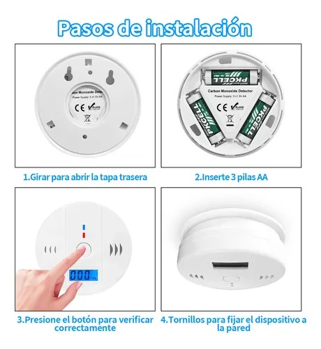 Detector Humo Inalámbrico Y Monoxido Casa Oficina Con Alta Cobertura Y Alarma Con Sonido Detector