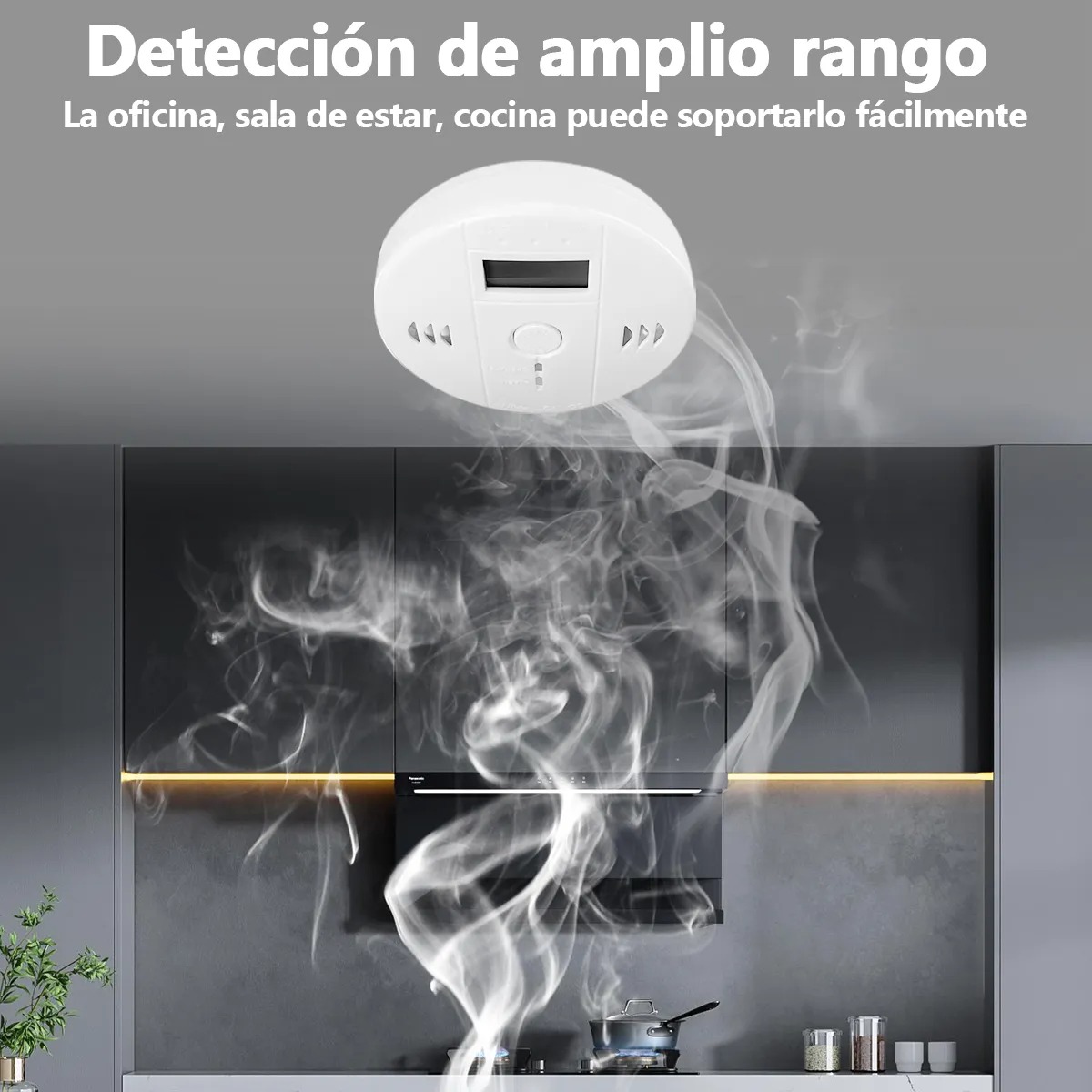 Detector Humo Inalámbrico Y Monoxido Casa Oficina Con Alta Cobertura Y Alarma Con Sonido Detector