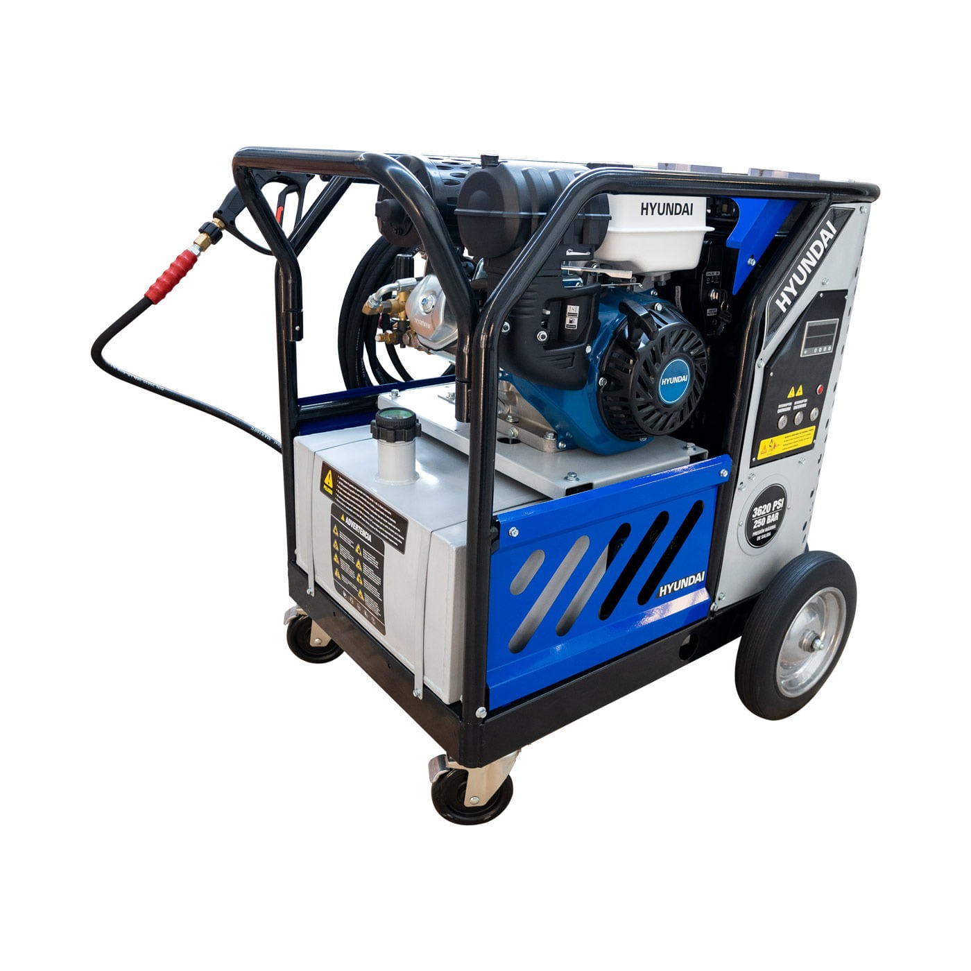 Hidrolavadora Profesional Para Agua Caliente Hyundai C/motor A Gasolina 15.3 Hp 3620 Psi 250 Bar - VULKAN-HY15
