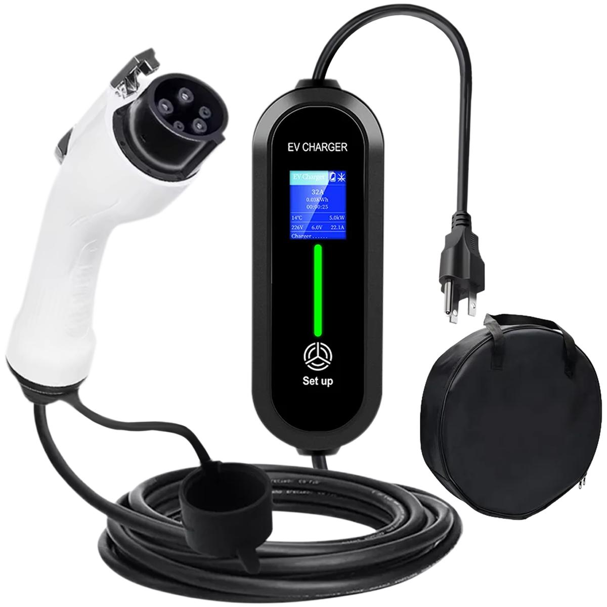 Cargador Auto Eléctrico, MXEOV-001, 1Pza, Type 1, 3.5kW, 8/10/13/16A, 80-260V, 50-60Hz, Blanco, Cargador Auto Eléctrico, Cargador Coche Eléctrico, Cargador Vehicular