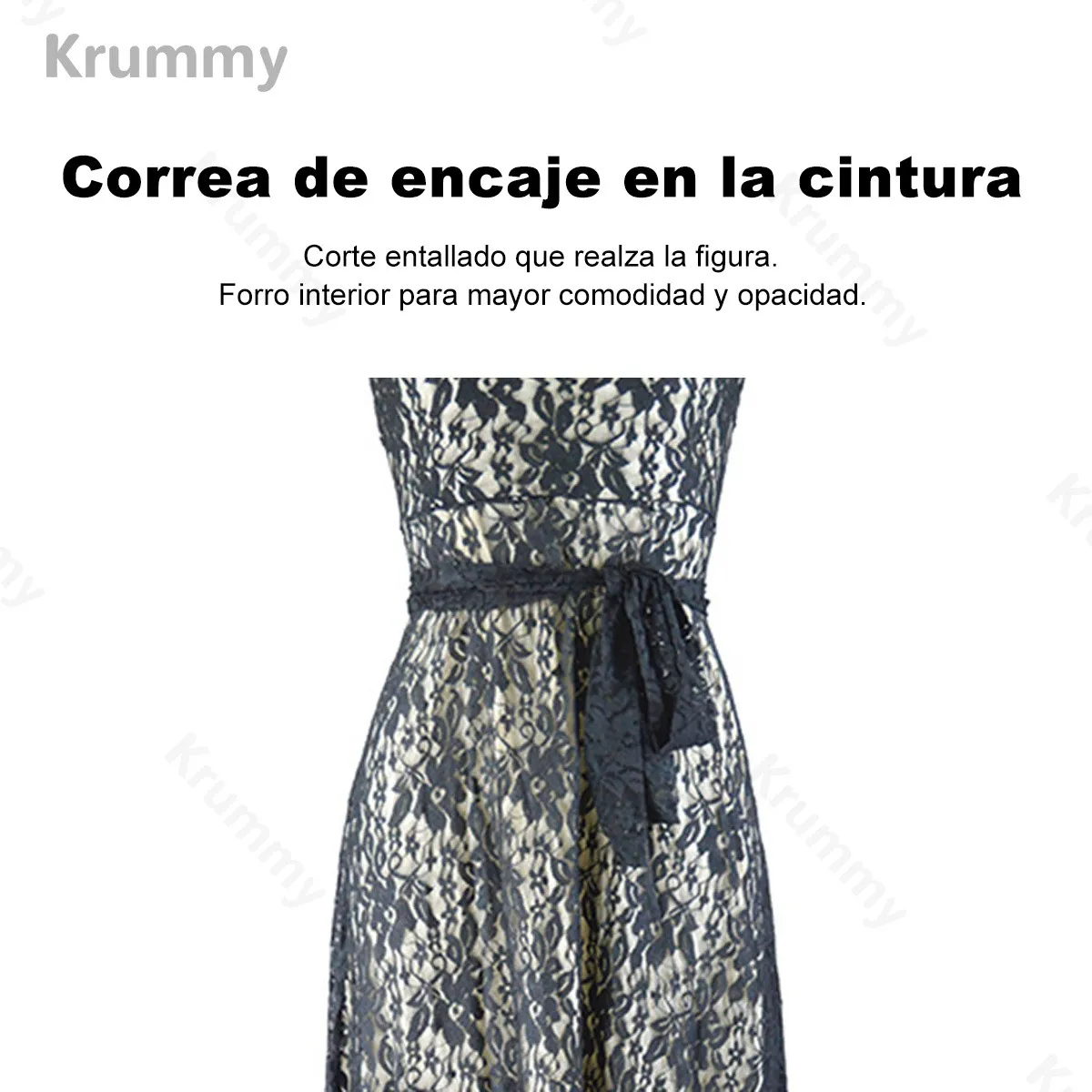 Vestido Negro Largo Casual De Fiestas Para Mujer Cordón.