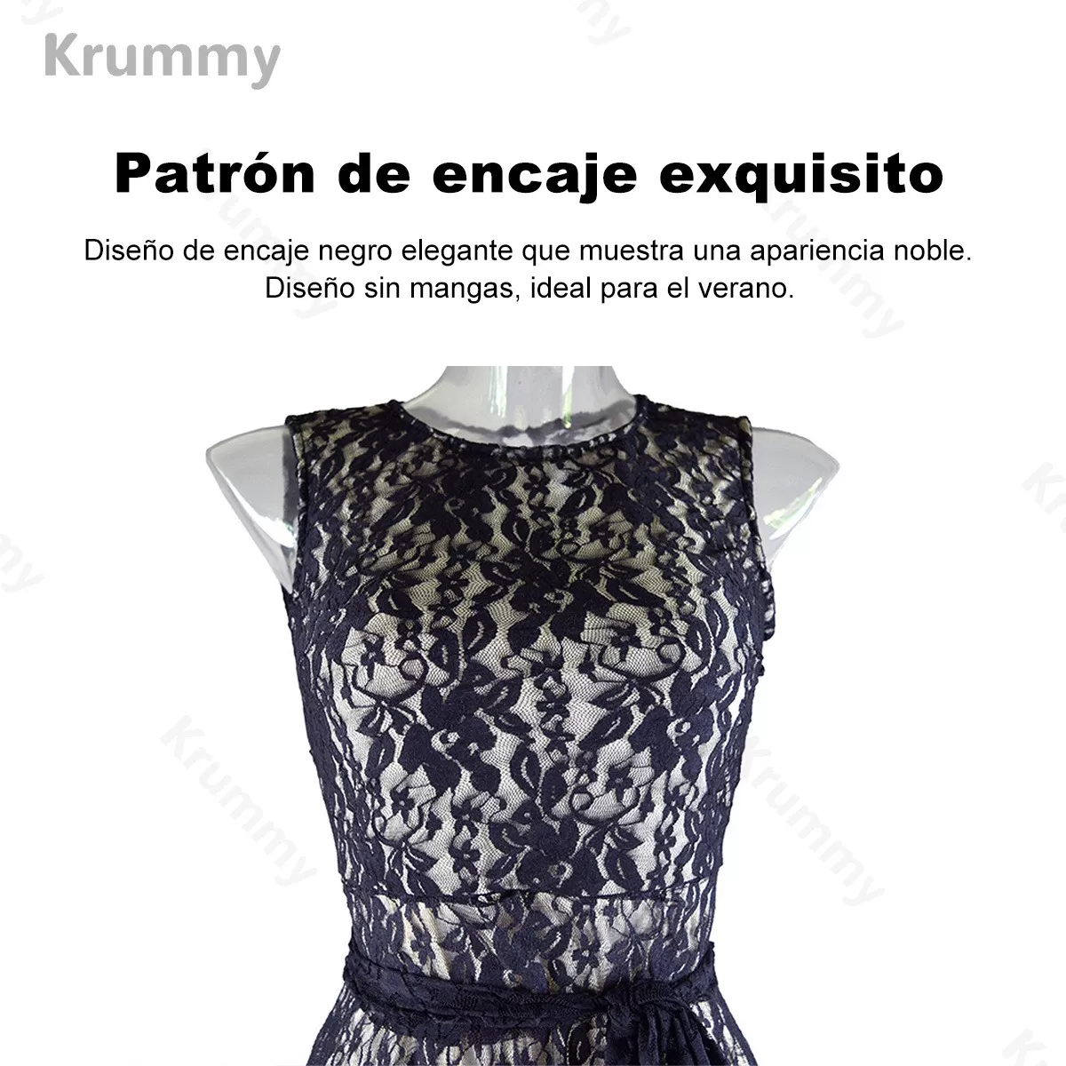 Vestido Negro Largo Casual De Fiestas Para Mujer Cordón.