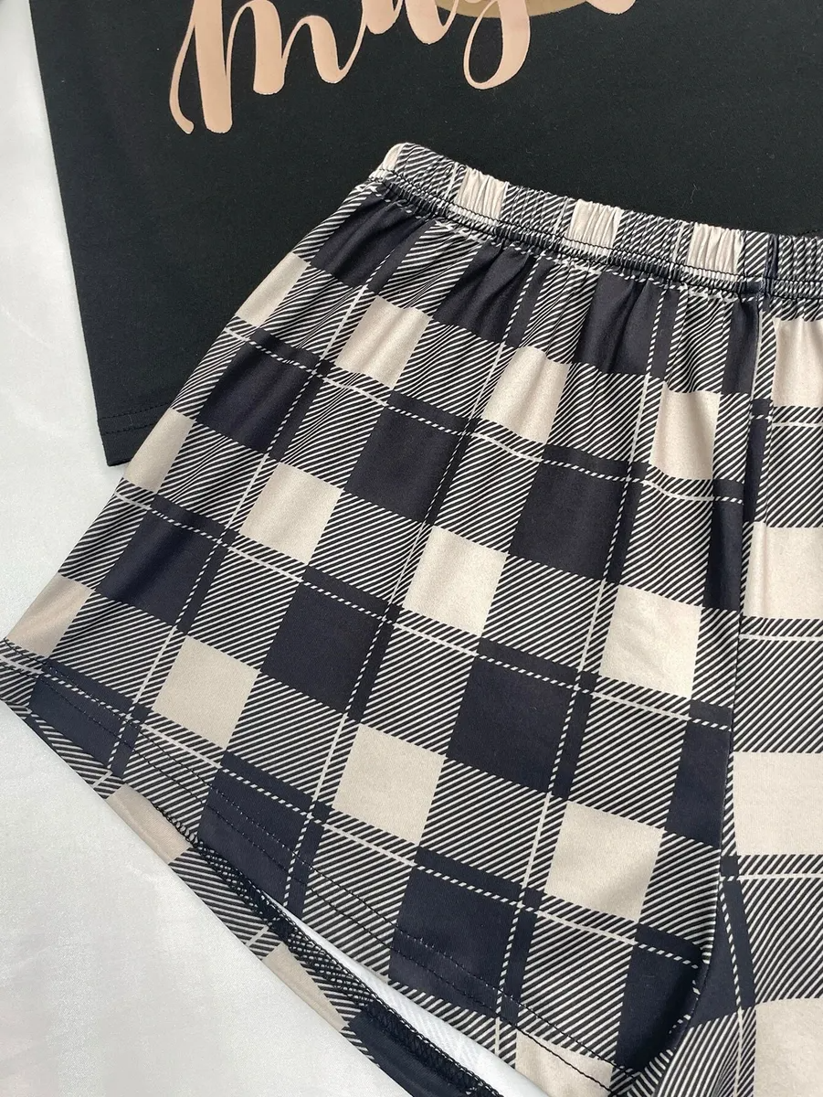 3pzs Conjunto De Pijama Flojo Para Mujer Negro Para Hogar
