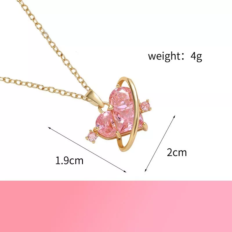 Collar De Corazón Rosa Moonberry De 18 K