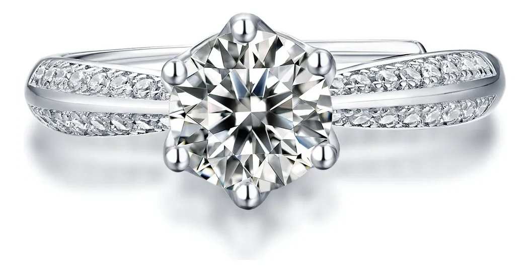 Anillo De Compromiso Promesa 925 Plata Original Moissanite
