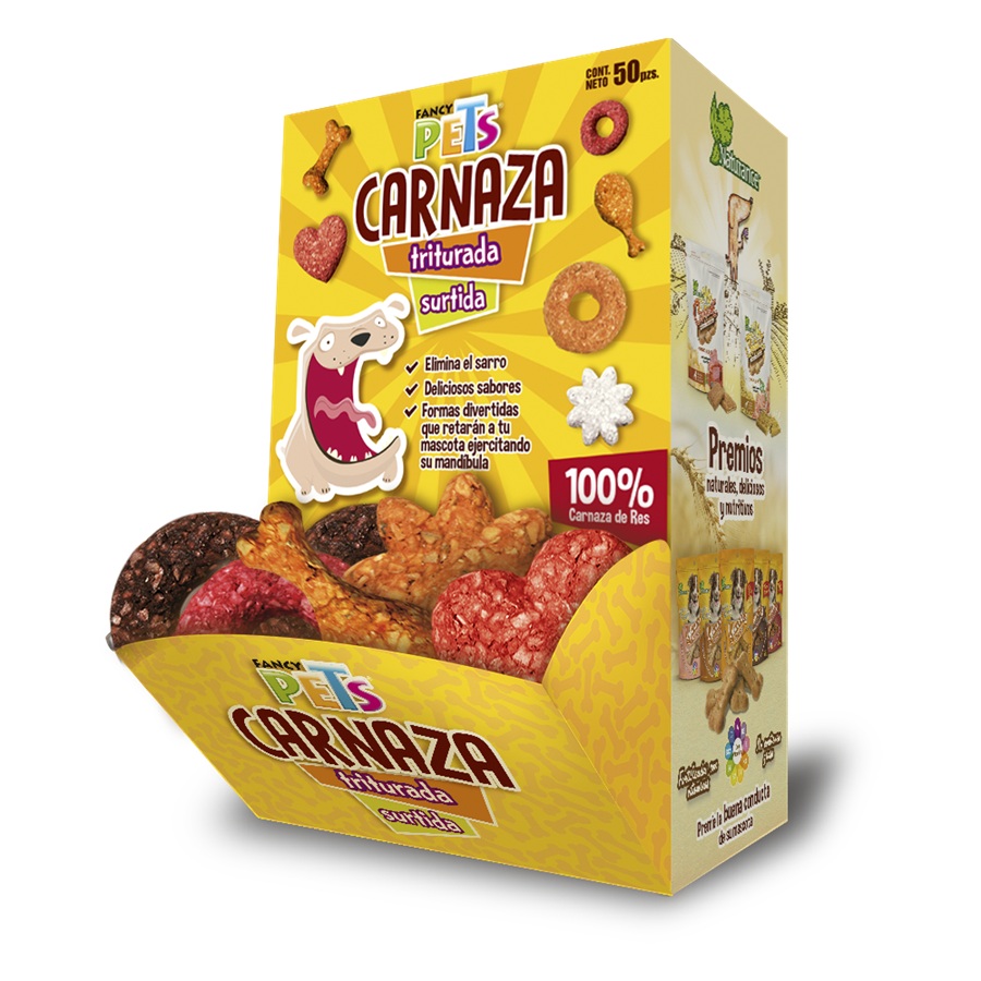 Caja de Carnaza Triturada Surtida 50pzs - Fancy Pets