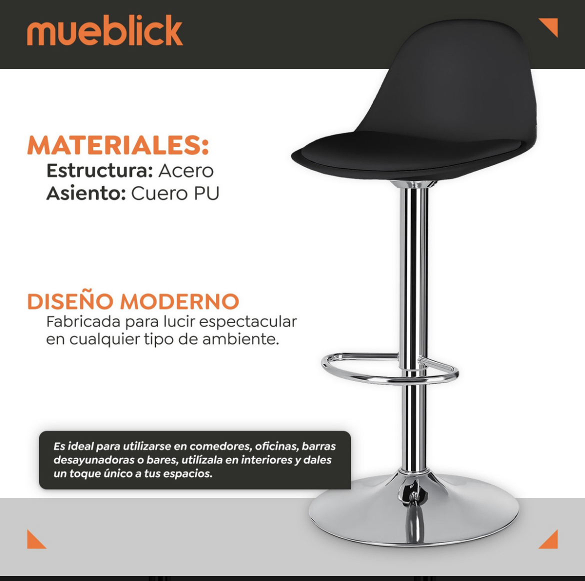 Set De 2 Bancos Barra Cocina Silla Altura Regulable Giratorio