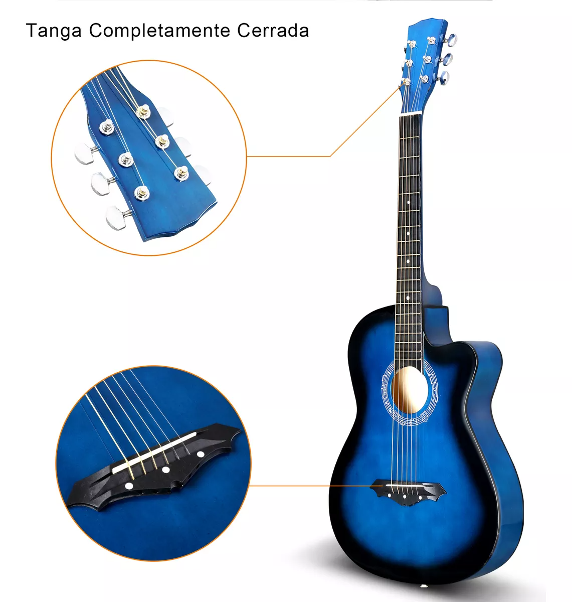 Guitarra Acústica Clásica de 38 Pulgadas + Accesorios - Calidad y Sonido para Principiantes y Aficionados