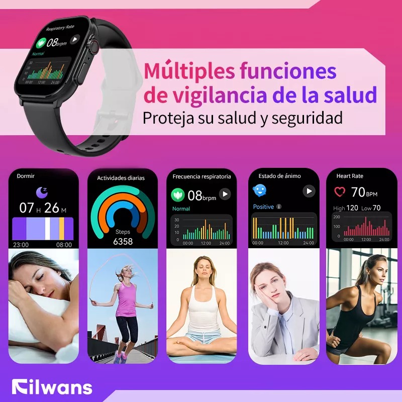 Smartwatch Reloj Inteligente Bluetooth Llamada Filwans Gts 2.01 Amoled Pantalla Mujer Hombre Smartwatch Color Negro