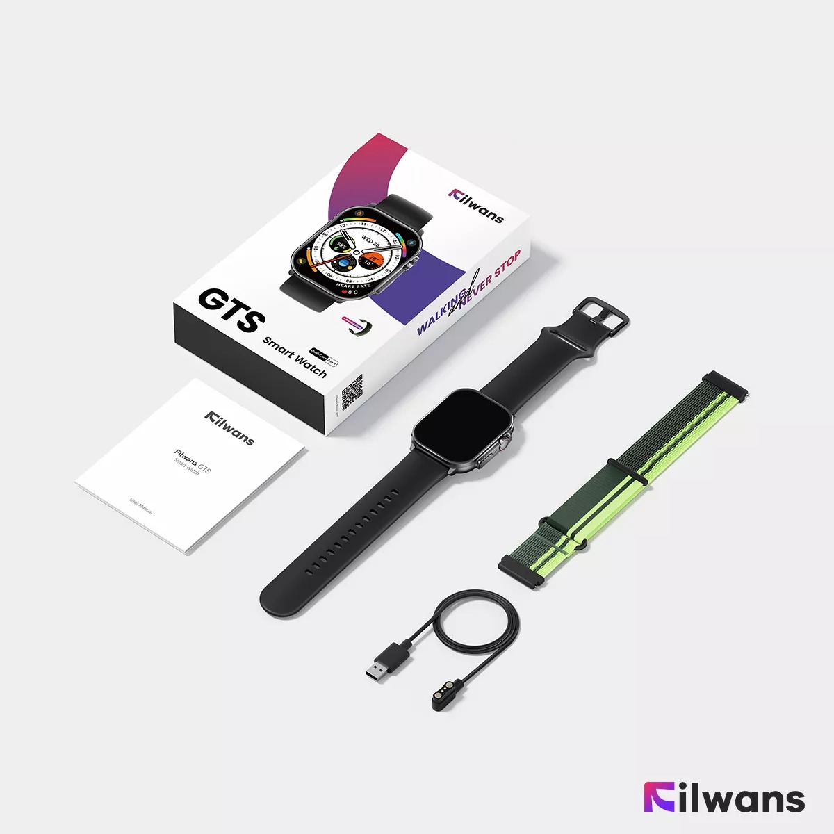 Smartwatch Reloj Inteligente Bluetooth Llamada Filwans Gts 2.01 Amoled Pantalla Mujer Hombre Smartwatch Color Negro