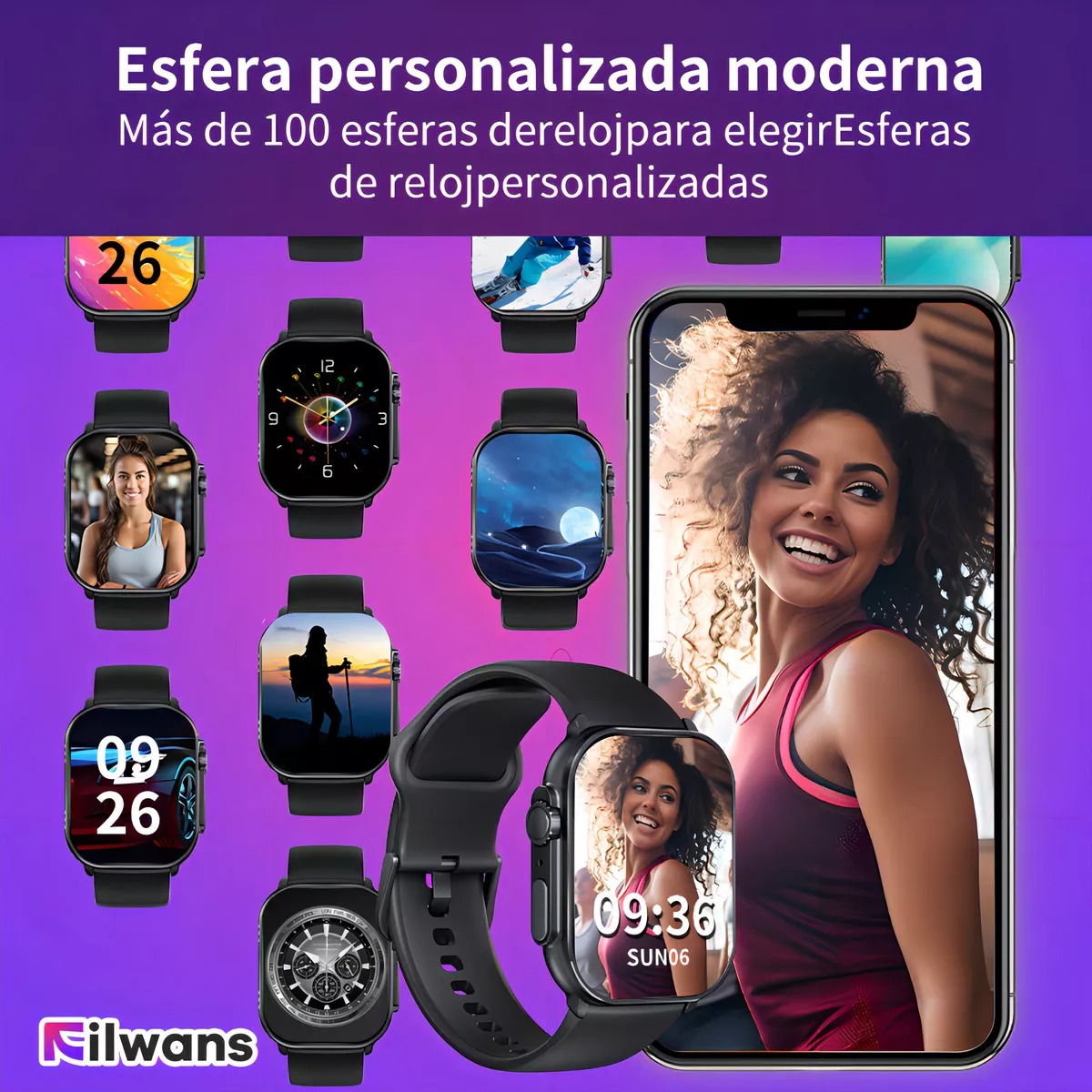 Smartwatch Reloj Inteligente Bluetooth Llamada Filwans Gts 2.01 Amoled Pantalla Mujer Hombre Smartwatch Color Negro