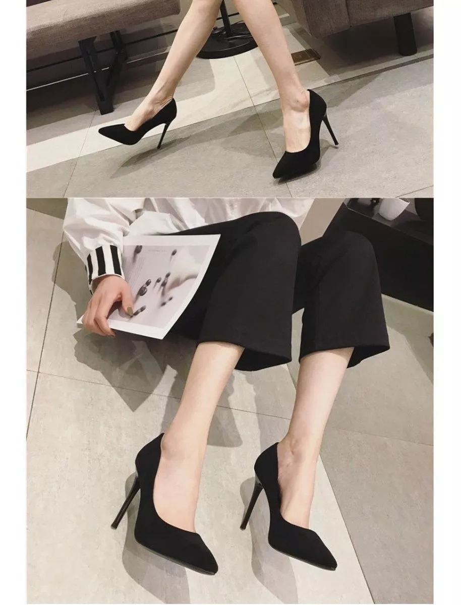 Zapatos De Tacón Formales De Gamuza Para Mujer 9cm Miveni