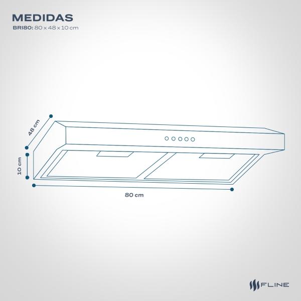 Campana extractora de cocina slim 80 cm Negro Matte  | bajo gabiente | Brimnes 80| FLINE