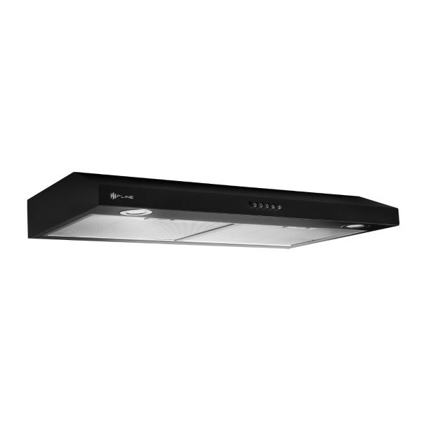Campana extractora de cocina slim 80 cm Negro Matte  | bajo gabiente | Brimnes 80| FLINE