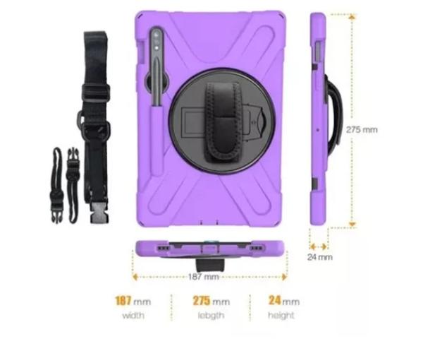 Funda de uso rudo para Samsung Galaxy Tab S10 FE  de 10.9 " case resistente a caidas con correa