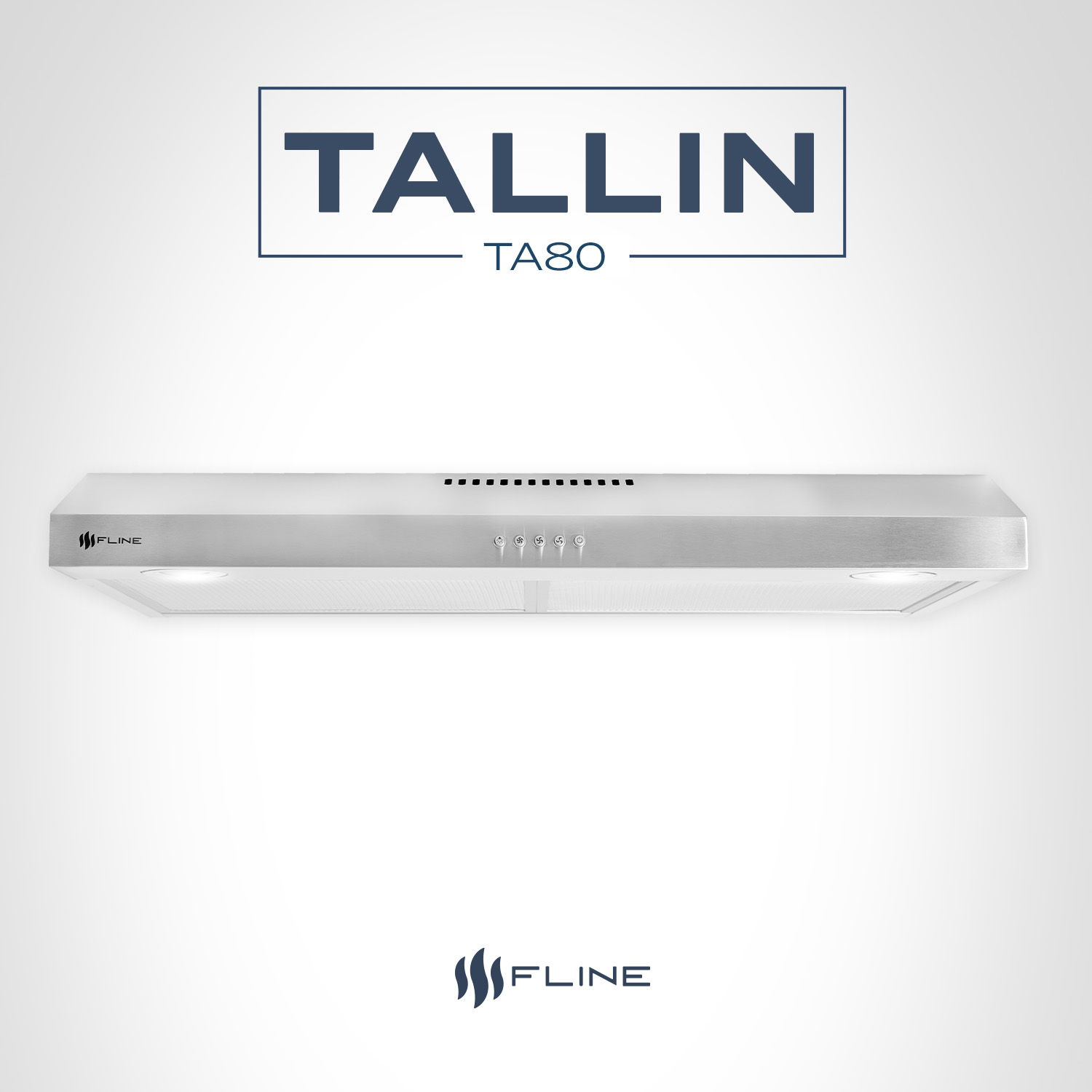 Campana extractora de cocina slim Acero Inoxidable 80 cm | bajo gabiente | Tallin 80| FLINE