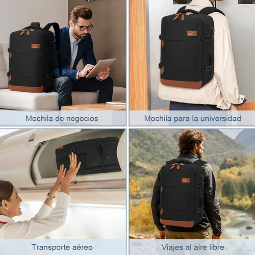 Mochila Para Laptop 15.6 Impermeable Viaje Hombres Antirrobo A Portátil 35l Con Interfaz Usb