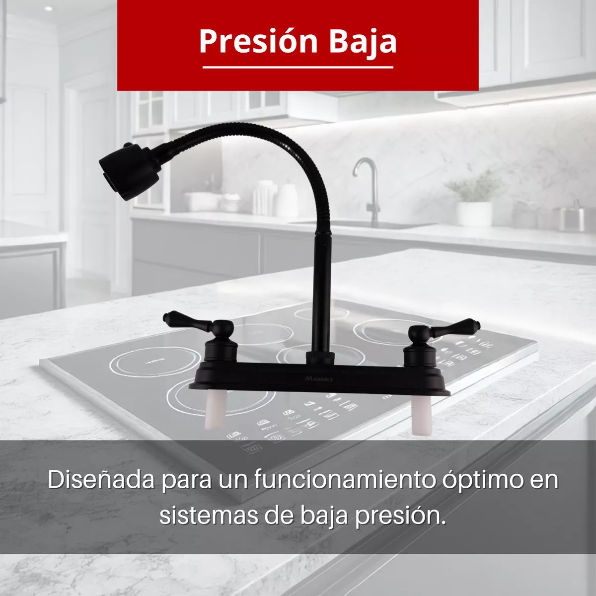 Llave Mezcladora Fregadero Maxims Grifo Cocina Negro Mate Alta Calidad