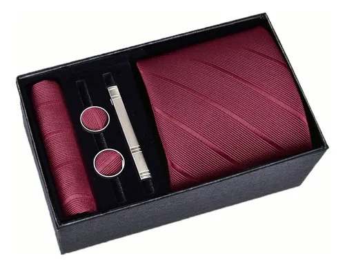 Classic Set Corbata Pañuelo Mancuernilla Hombre 5 Piezas
