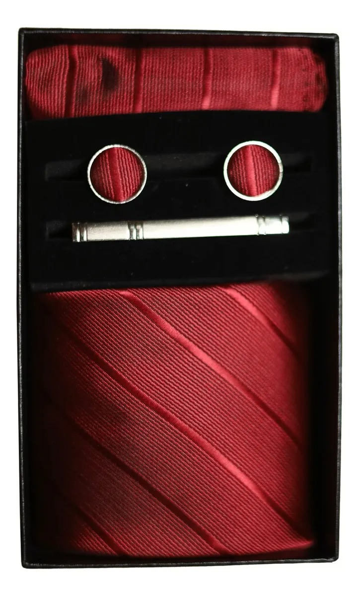 Classic Set Corbata Pañuelo Mancuernilla Hombre 5 Piezas
