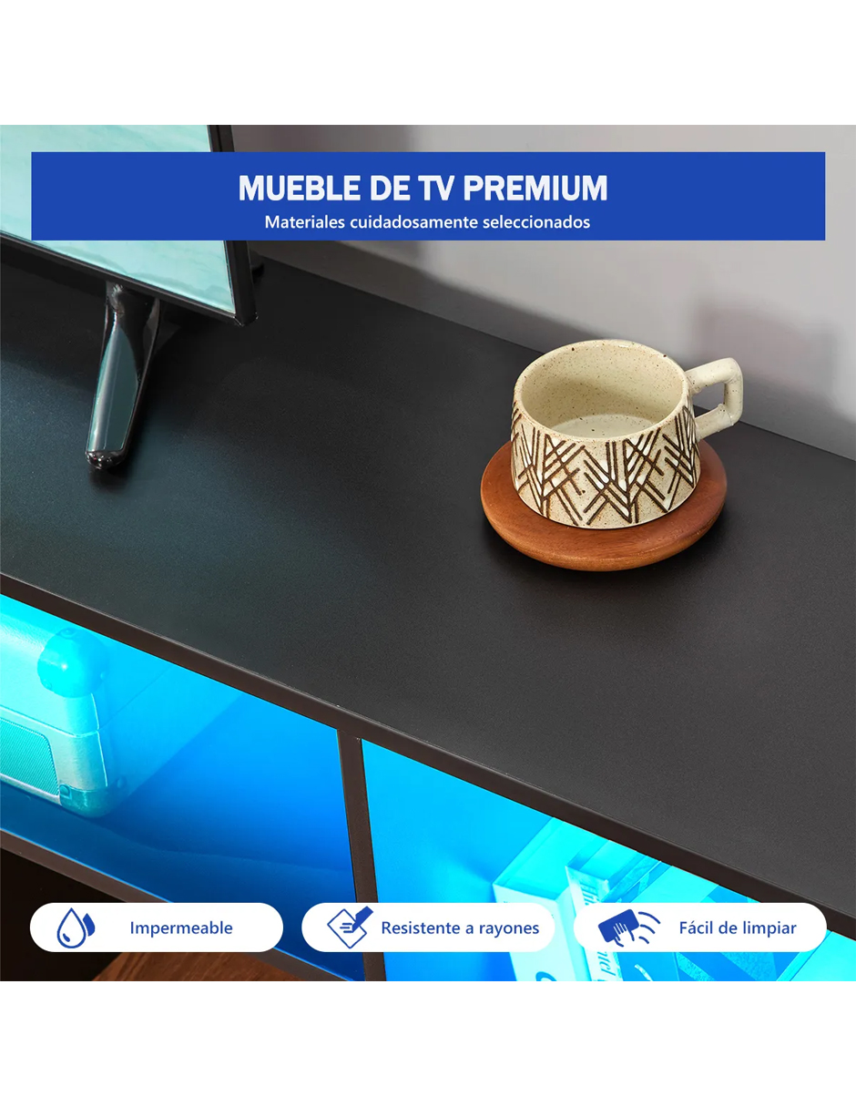Mueble para TV Retráctil Doble En Forma De L Moderno Minimalista Mesa Televisión con Luz Led USB 