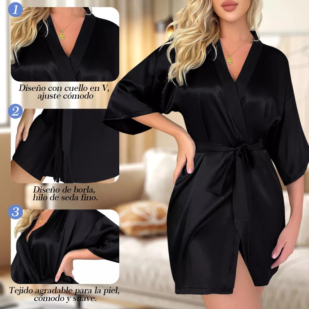 Batas Para Novias, Damas, Sin Bordado Pijamas Dama Satin talla M