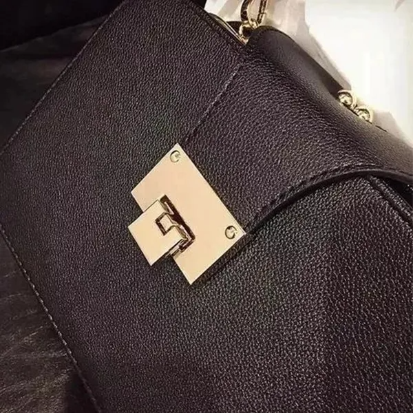 Ninzi® Bolso Bandolera Para Mujer Con Hebilla Metálica Color Negro