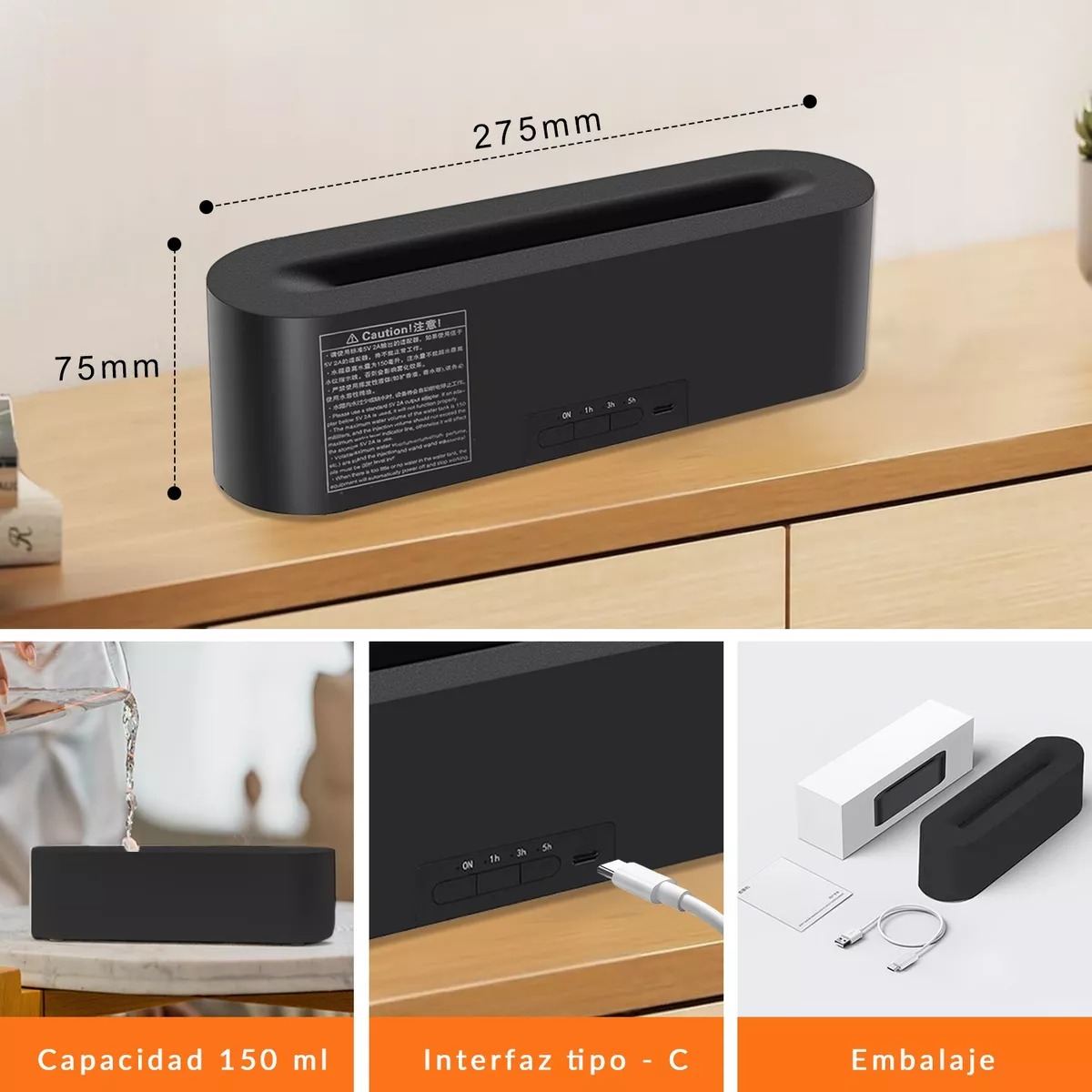 Humidificador Difusor De Aceite Esencial Con Diseño De Llama