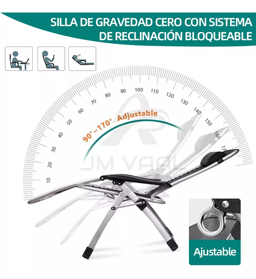Silla Camastro Plegable Con Colchón Ajustable En 180 Jm Vaal