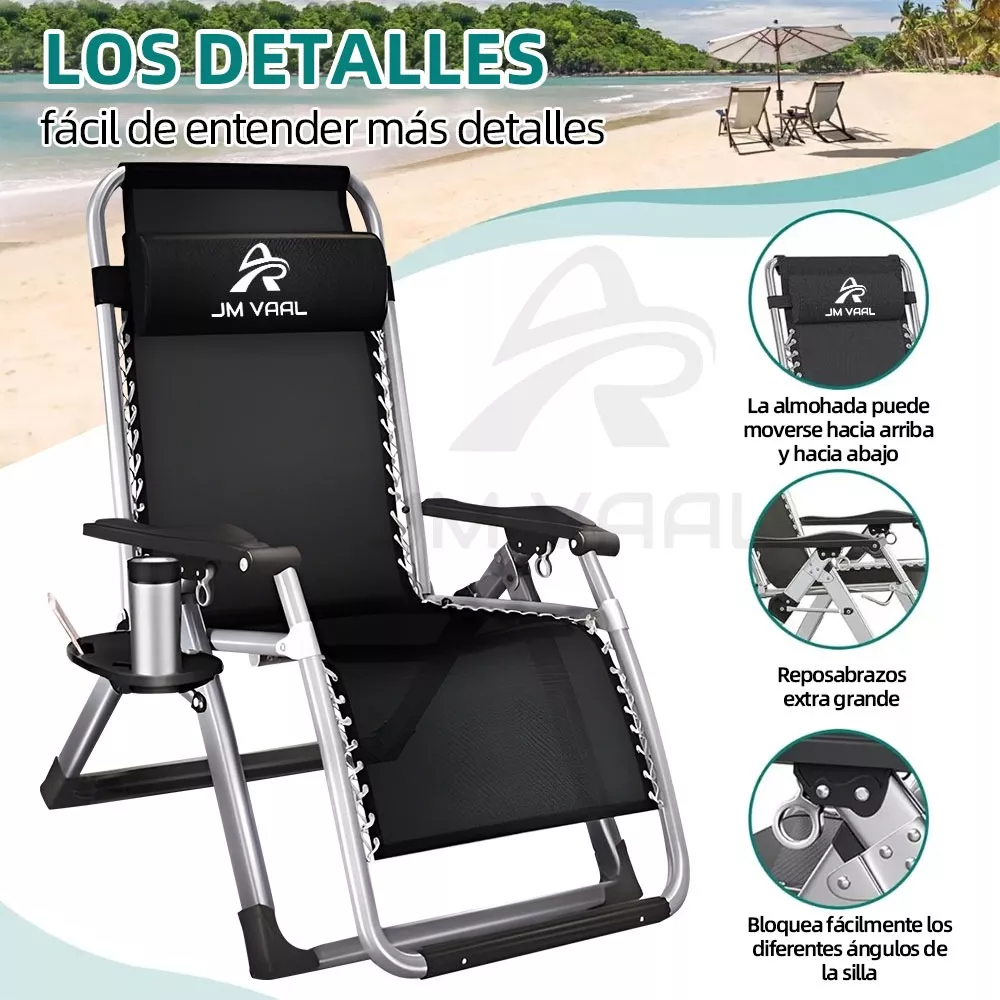 Silla Camastro Plegable Con Colchón Ajustable En 180 Jm Vaal