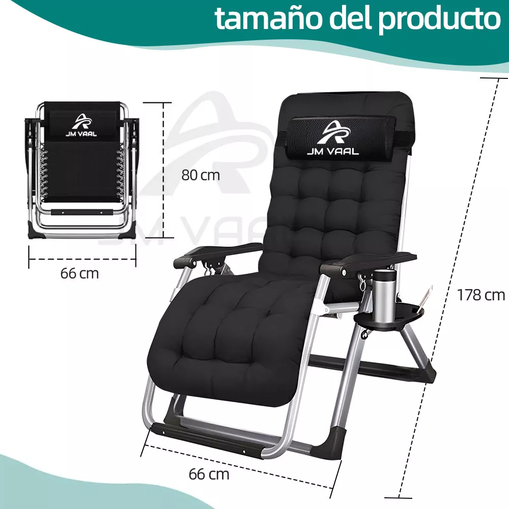Silla Camastro Plegable Con Colchón Ajustable En 180 Jm Vaal