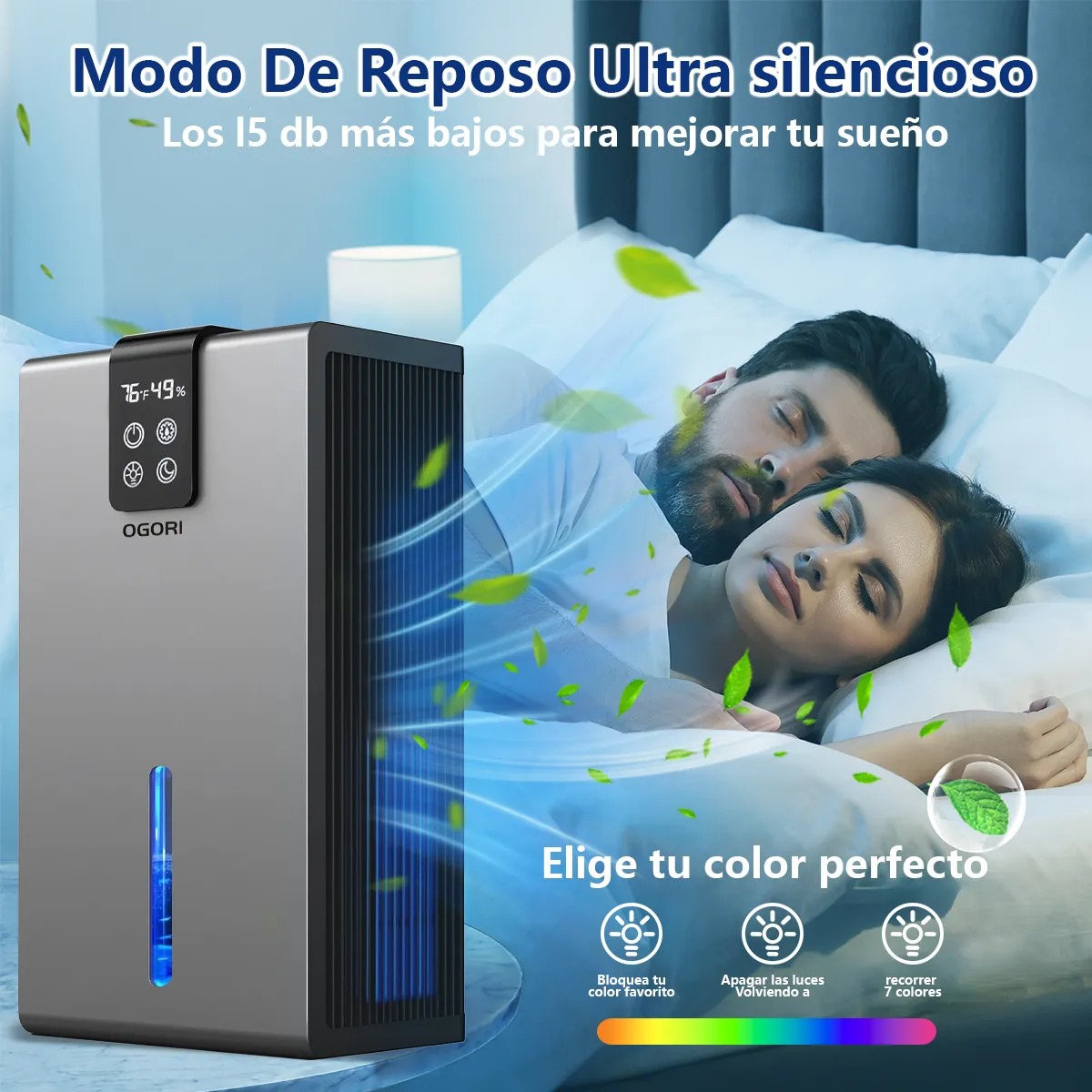 Deshumidificador Eléctrico Silencioso Inteligente Eficiente De 2.8 Litros
