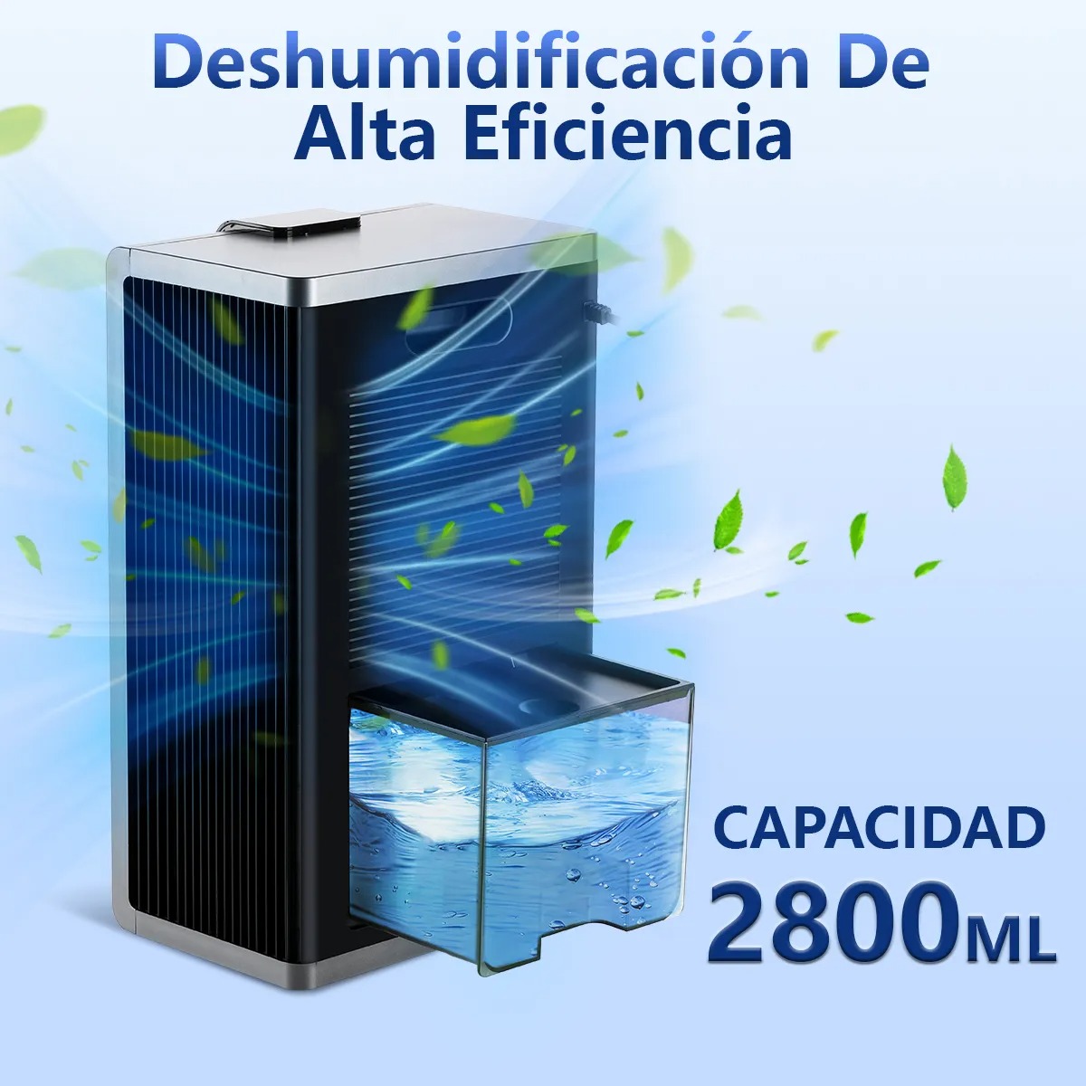 Deshumidificador Eléctrico Silencioso Inteligente Eficiente De 2.8 Litros