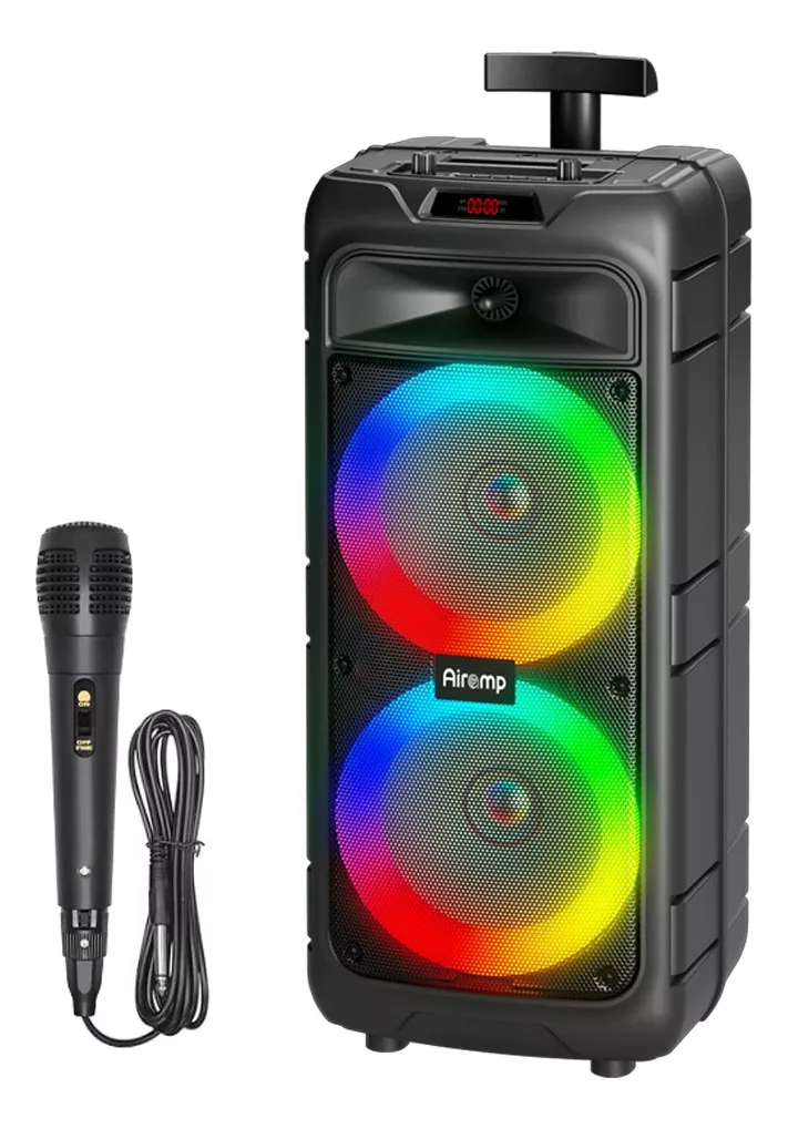 Bocina Bluetooth Bafles Audio Con Caja De Luz Karaoke Radio