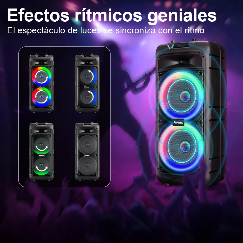 Bocina Bluetooth Bafles Audio Con Caja De Luz Karaoke Radio
