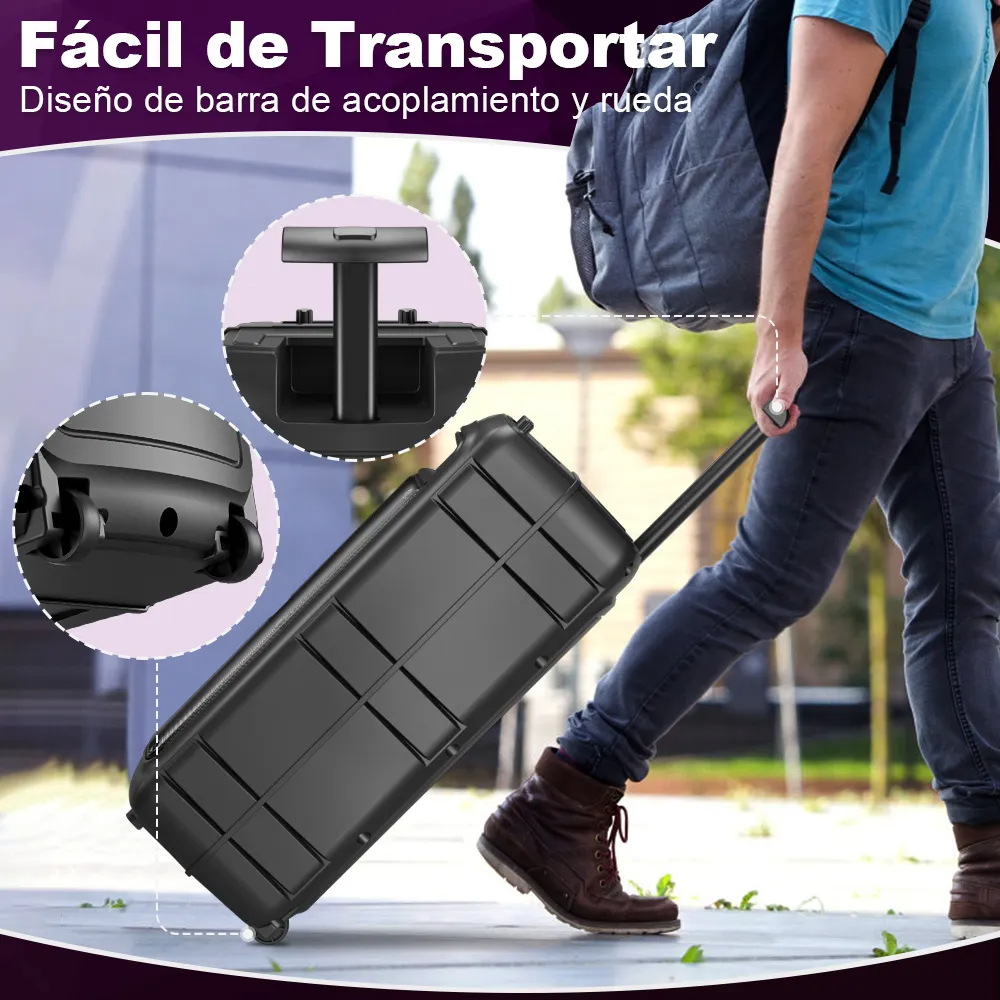 Bocina Bluetooth Bafles Audio Con Caja De Luz Karaoke Radio