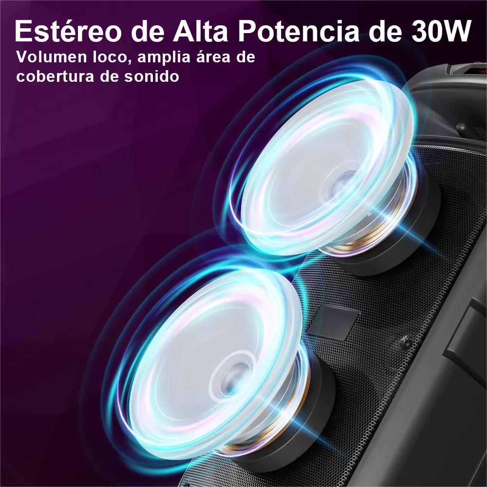 Bocina Bluetooth Bafles Audio Con Caja De Luz Karaoke Radio