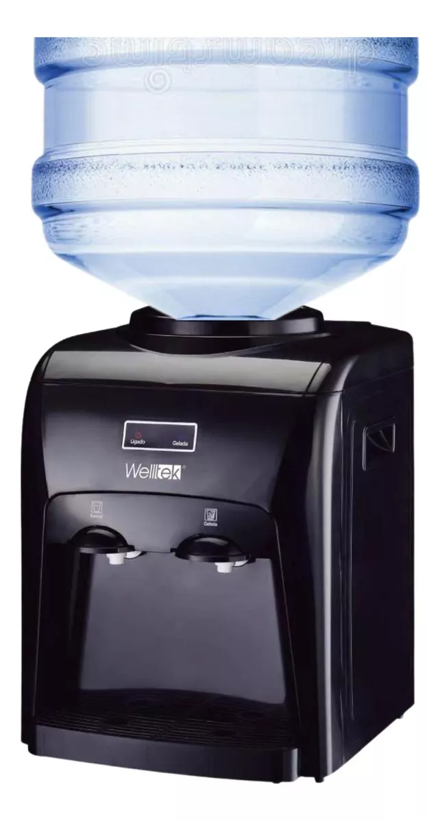 Dispensador Agua Fría Caliente Enfriador Mesa Termomagnético Color Negro | Despachador de agua compacto para garrafón carga superior hasta 20L