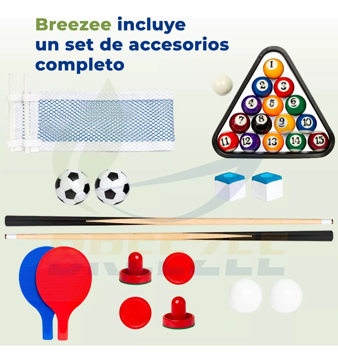 Mesa Múltijuegos 4 En 1 Diseño Portátil Billar Ping Pong Hoc