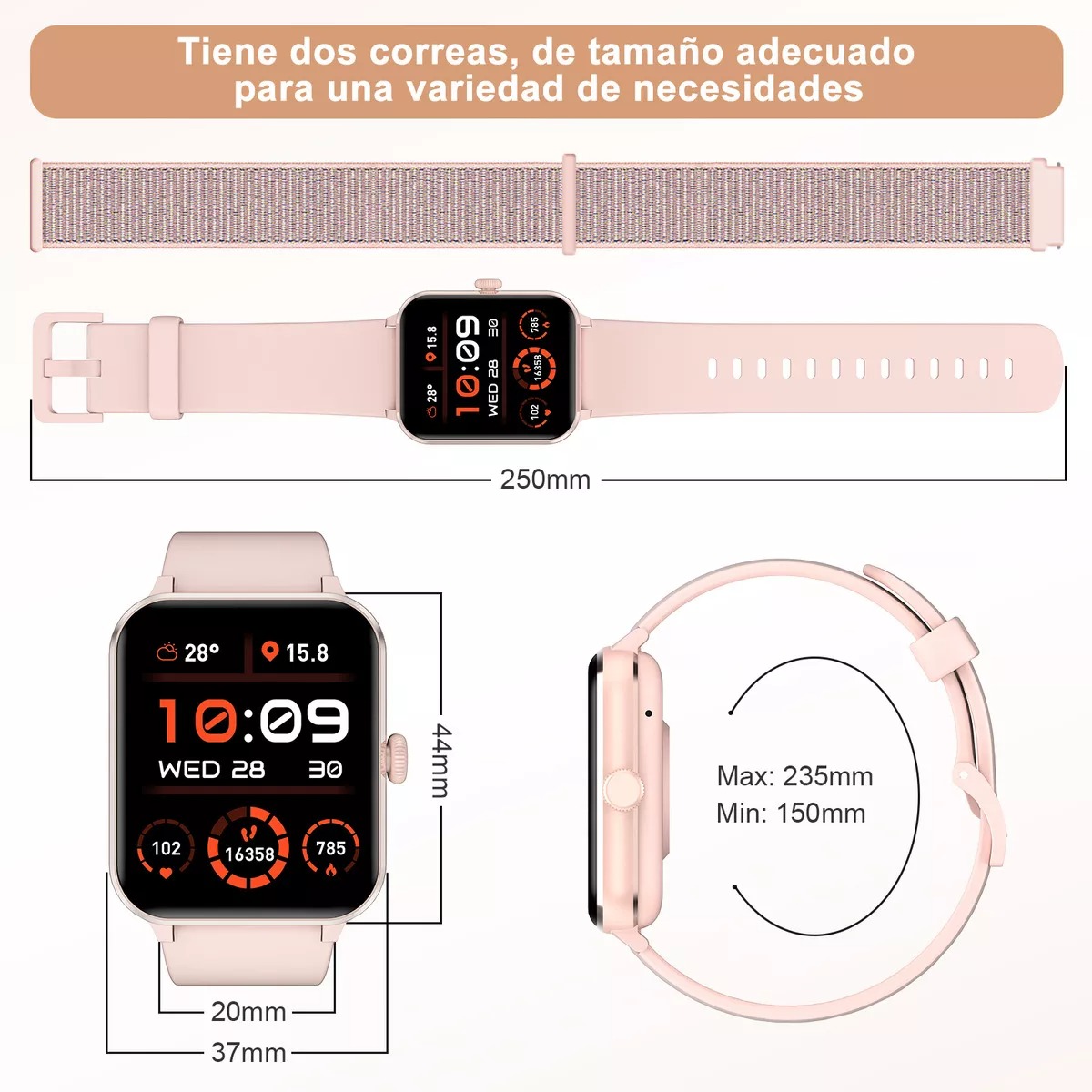 Reloj Inteligente Smart Watch Feipuqu Modelo R50 De 1.85´ Smartwatch Mujer Llamada