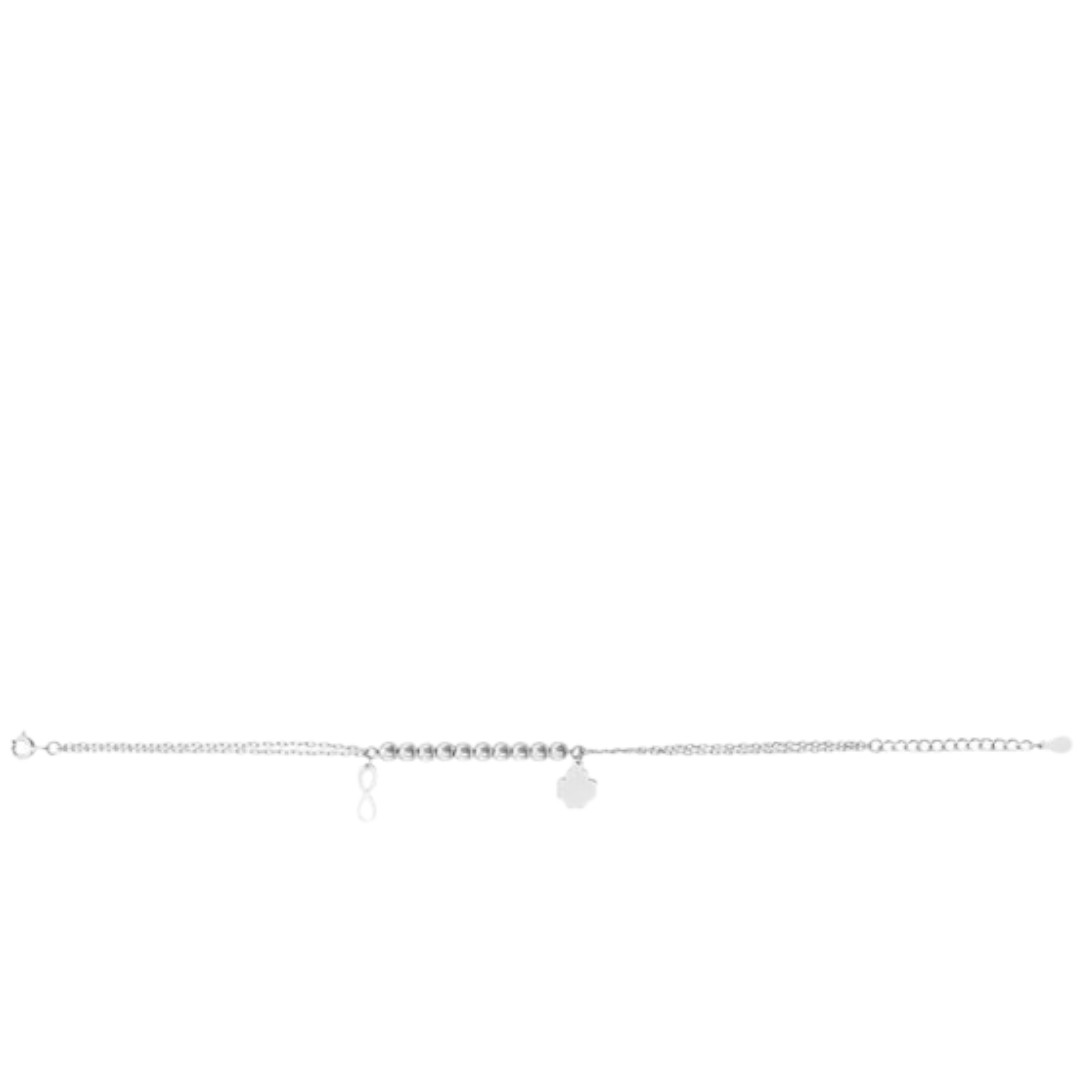 Pulsera de Trébol Infinito de 18cm en Plata .925 + Obsequio