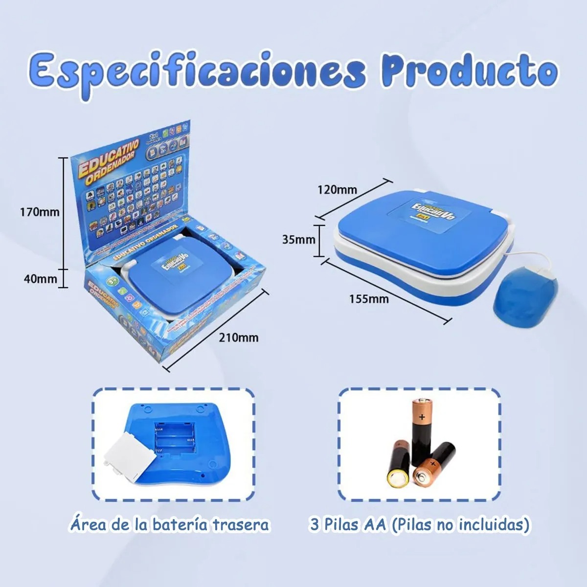 Mini Laptop Interactiva Educativa Español/inglés Niños