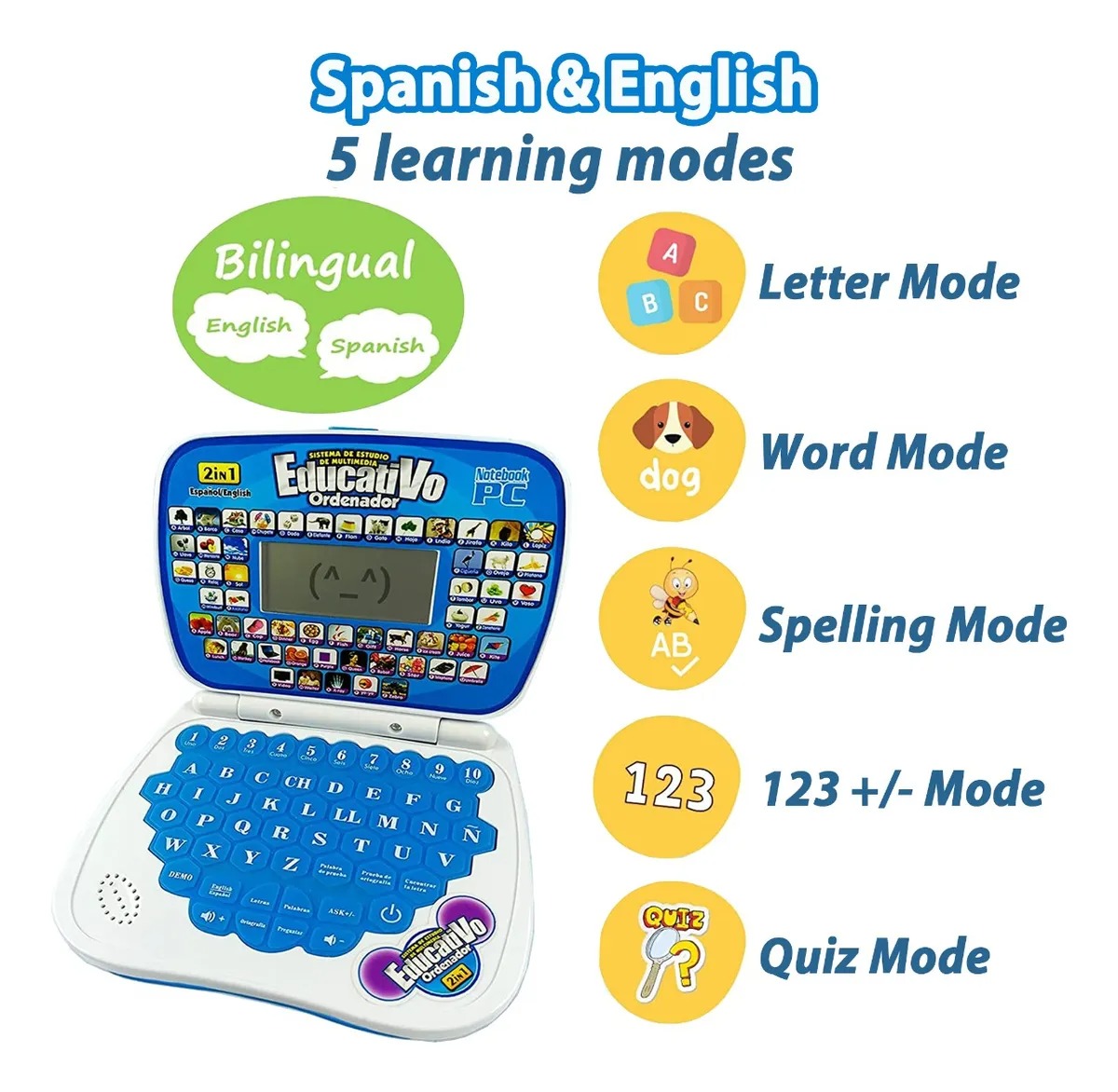 Mini Laptop Interactiva Educativa Español/inglés Niños