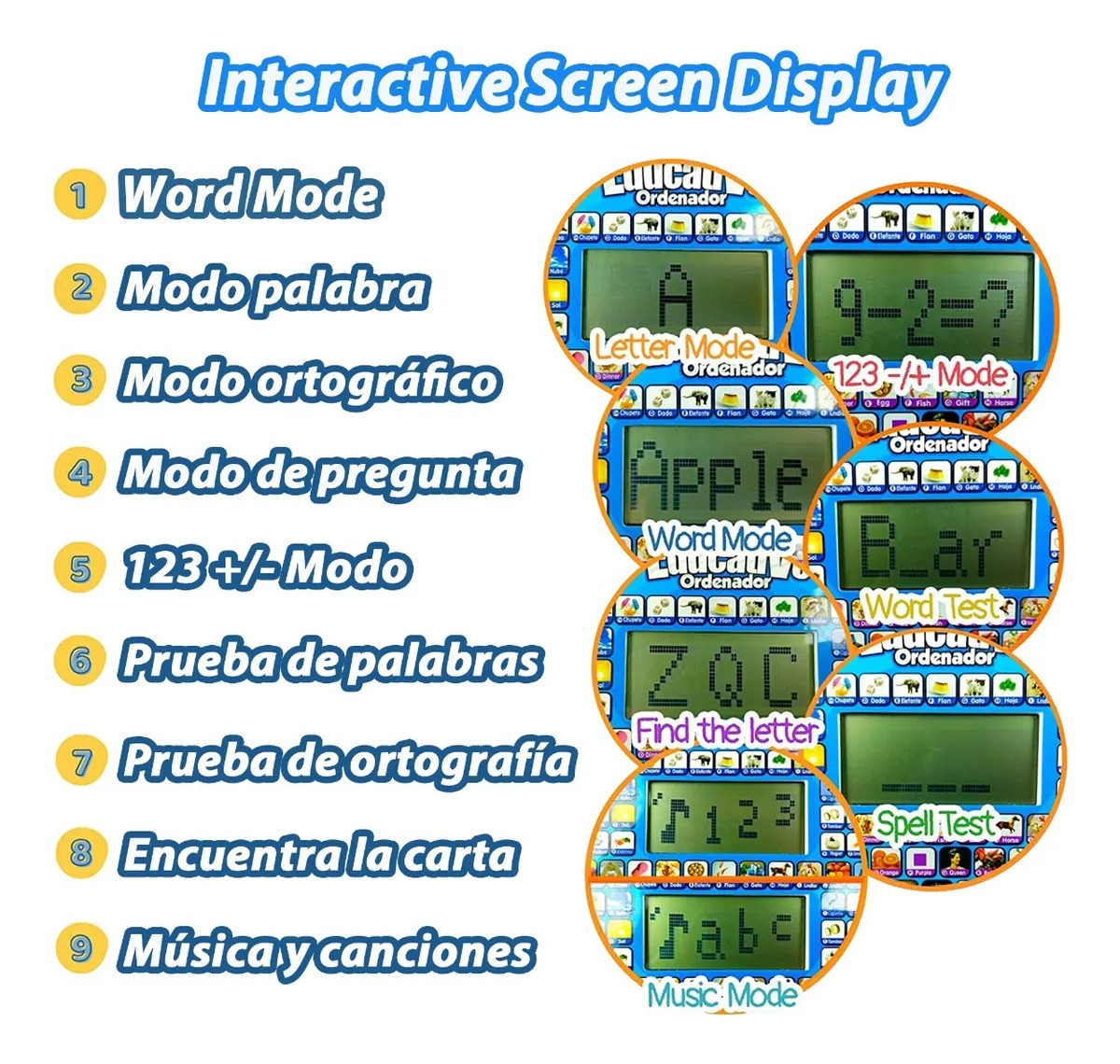Mini Laptop Interactiva Educativa Español/inglés Niños