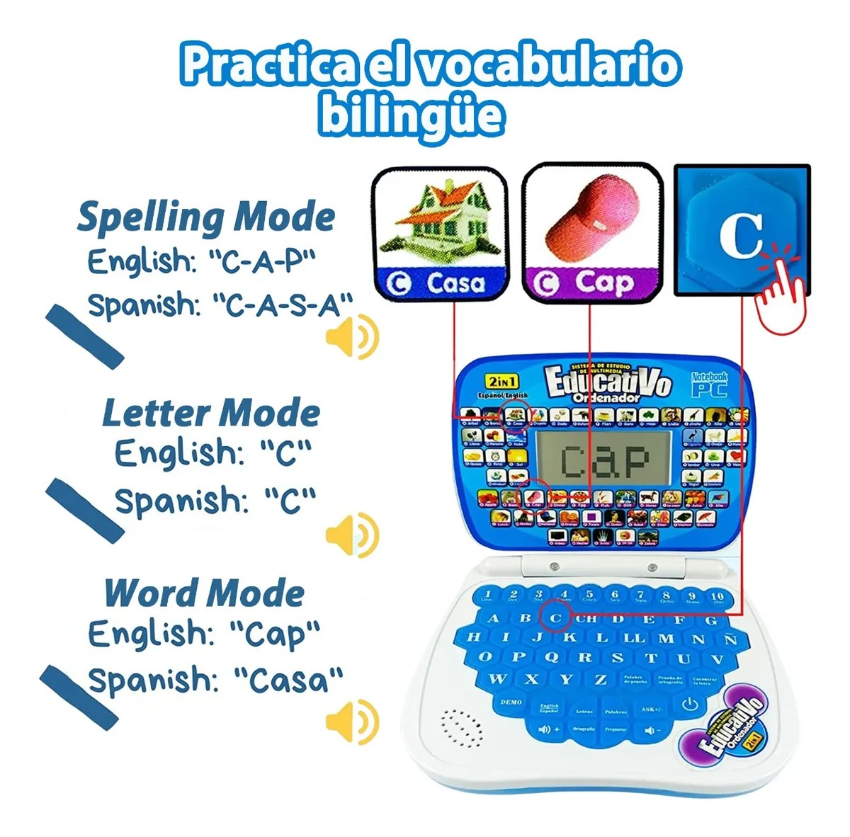 Mini Laptop Interactiva Educativa Español/inglés Niños