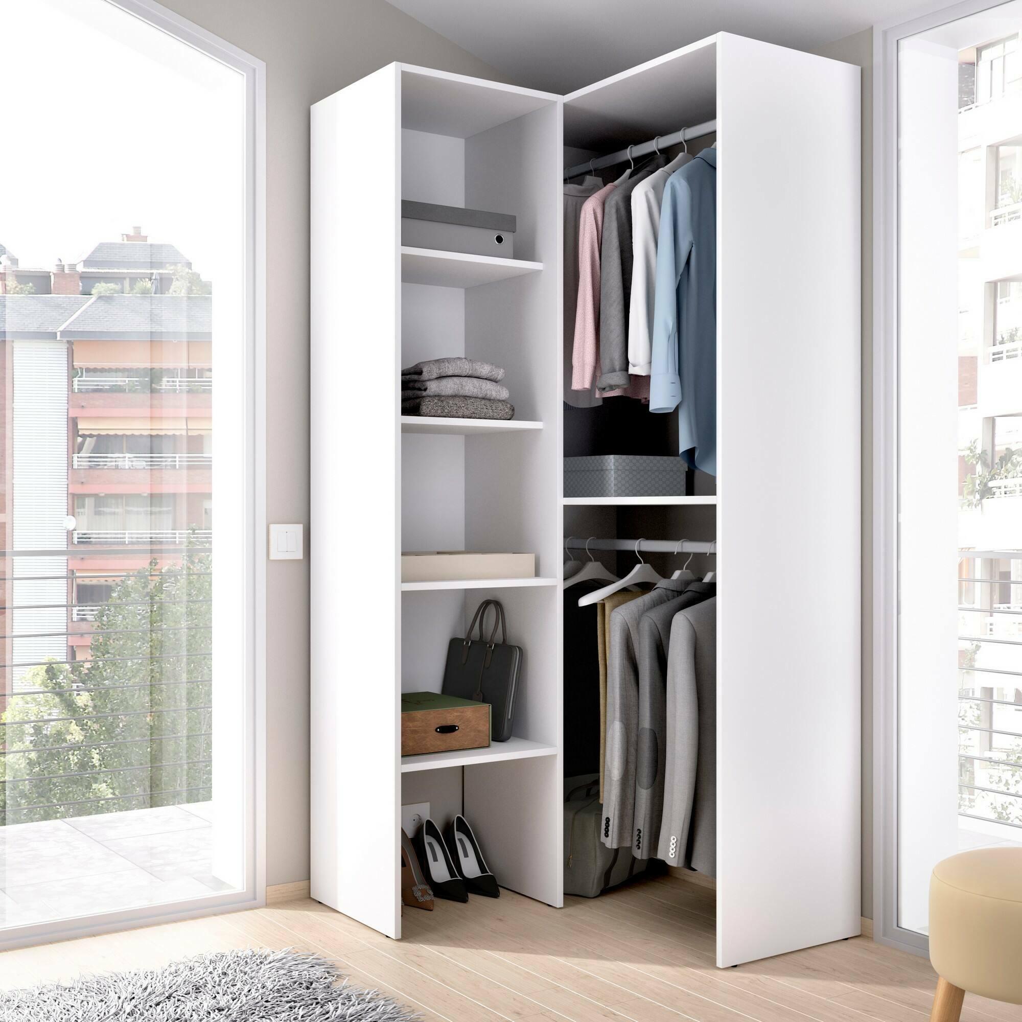 Closet esquinero abierto 80×80 Blanco 