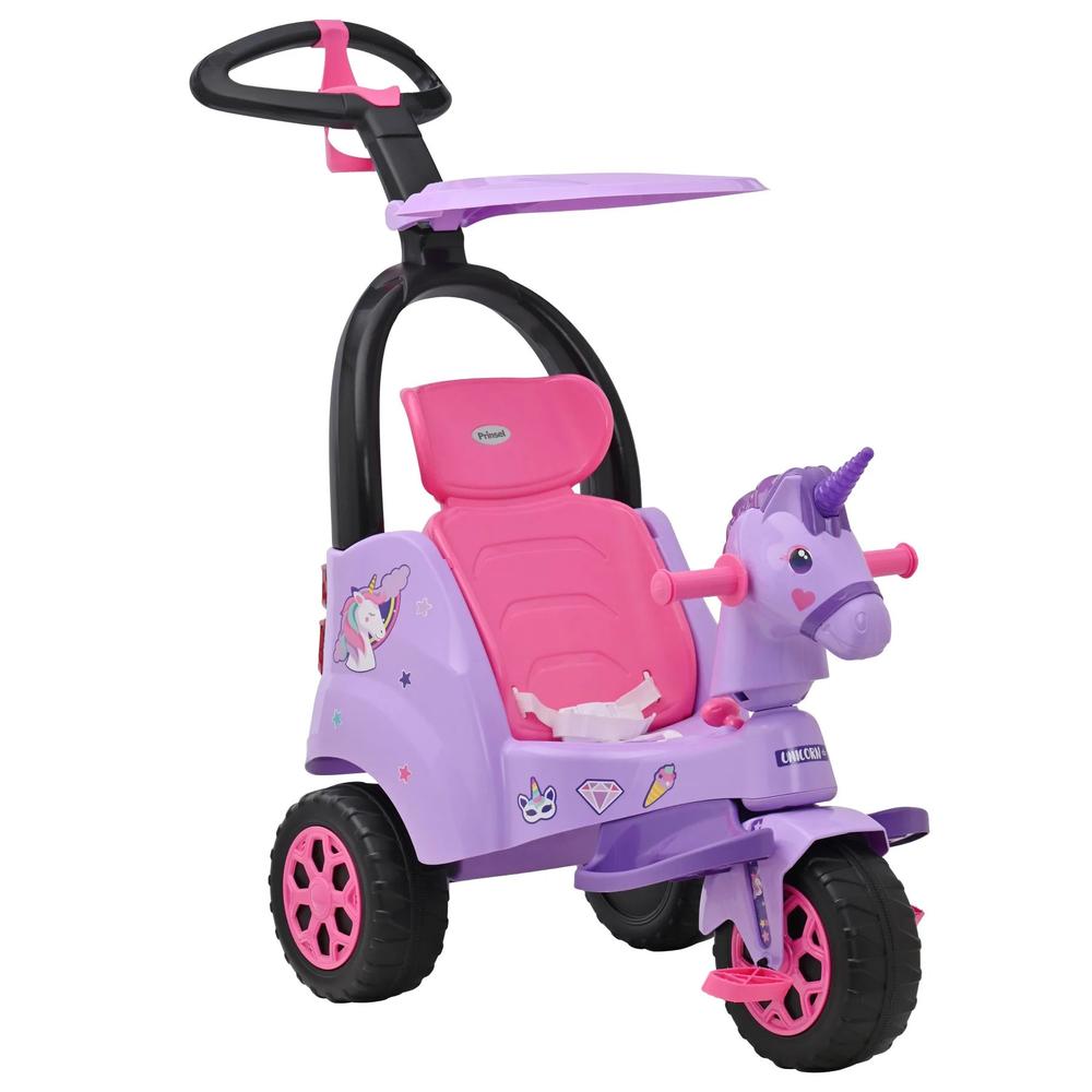 Triciclo Montable Infantil Prinsel Con Sin Empuje Unicornio